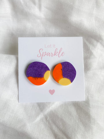 Resin Big Pebble Studs - Sunrise