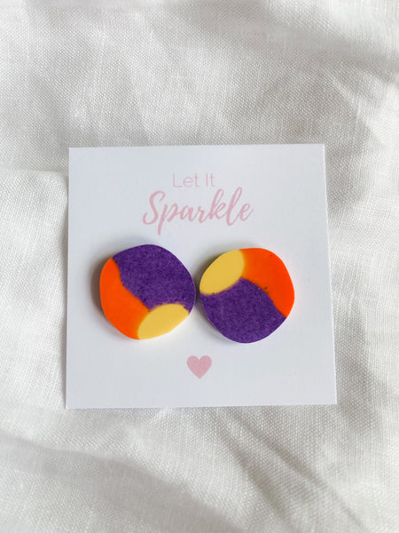 Resin Big Pebble Studs - Sunrise