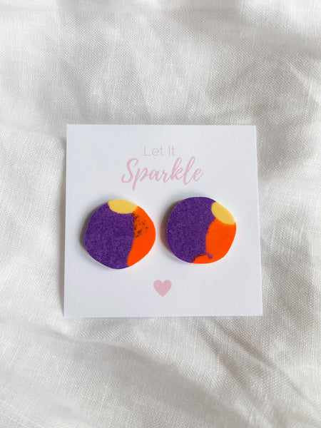 Resin Big Pebble Studs - Sunrise