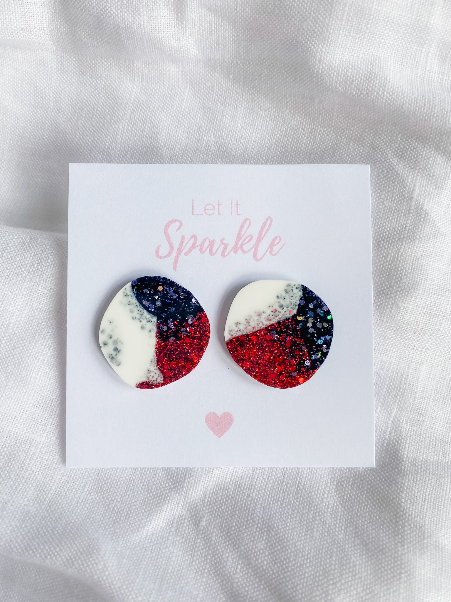 Resin Big Pebble Studs - The Saints