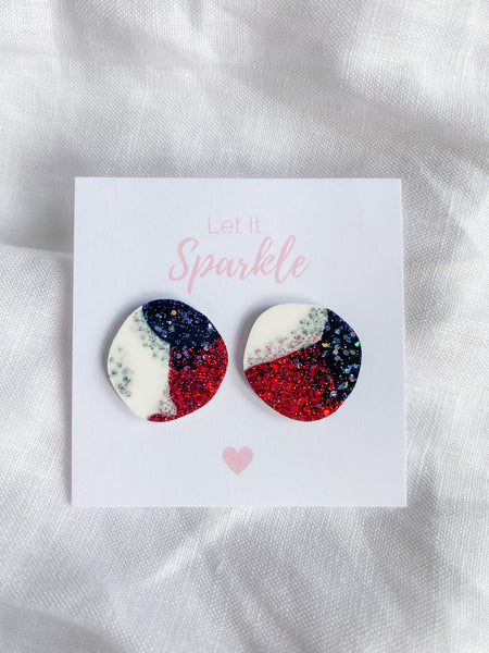 Resin Big Pebble Studs - The Saints