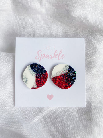 Resin Big Pebble Studs - The Saints
