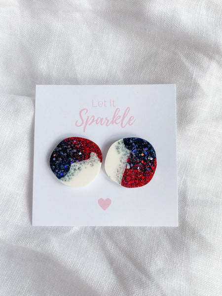 Resin Big Pebble Studs - The Saints
