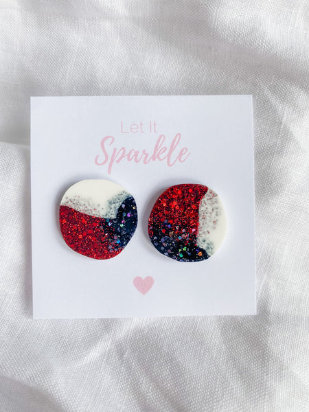 Resin Big Pebble Studs - The Saints