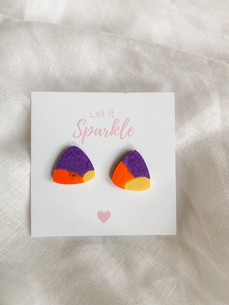 Resin Triangle Studs - Sunrise