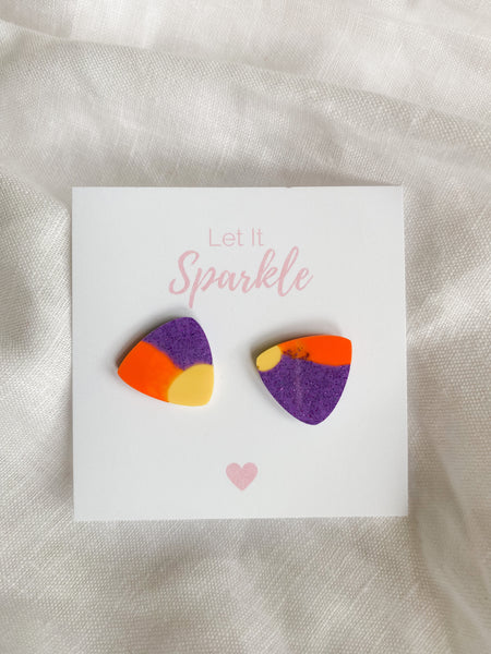 Resin Triangle Studs - Sunrise