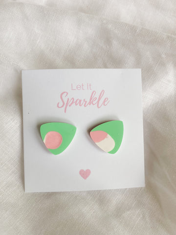 Resin Triangle Studs - Marshmallow