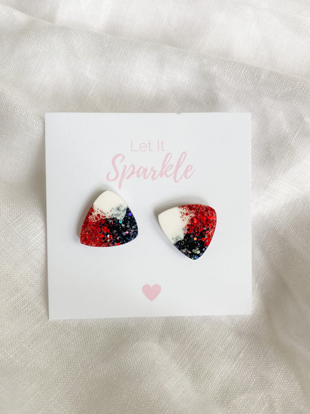 Resin Triangle Studs - The Saints
