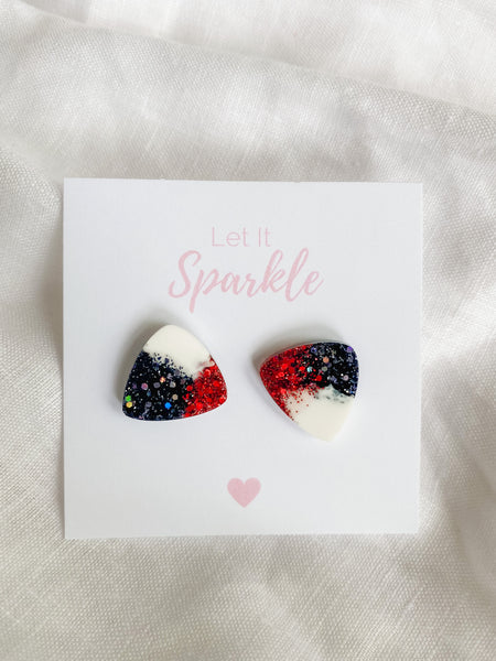Resin Triangle Studs - The Saints