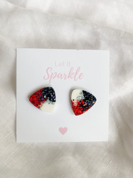 Resin Triangle Studs - The Saints
