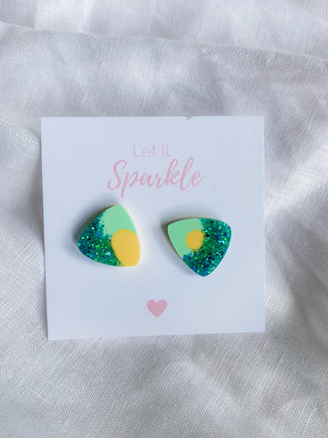 Resin Triangle Studs - Cool Summer