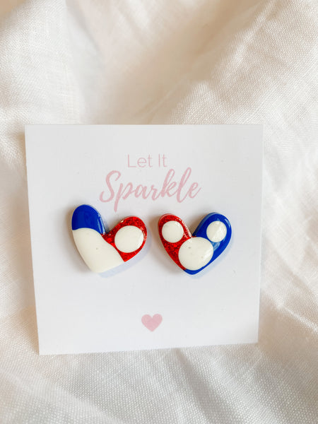 Resin Heart Studs - Not Another Footy Team