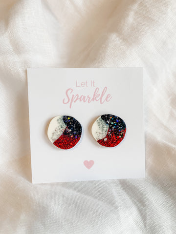 Resin Midi Pebble Studs - The Saints