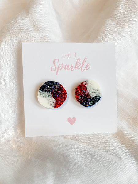 Resin Midi Pebble Studs - The Saints
