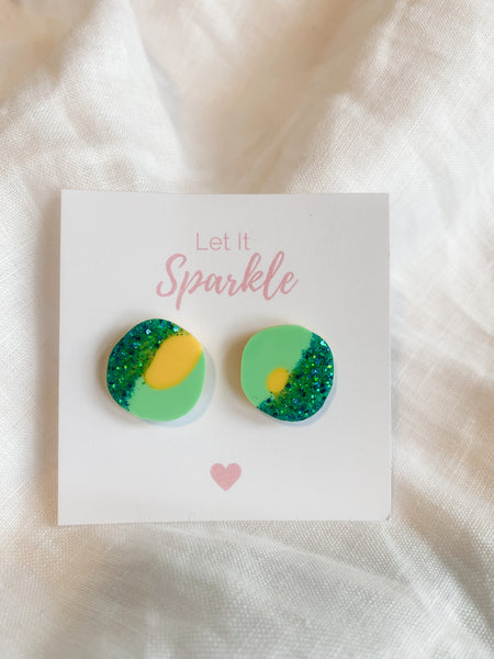 Resin Midi Pebble Studs - Cool Summer