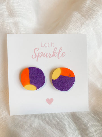 Resin Midi Pebble Studs - Sunrise