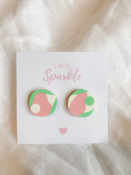 Resin Midi Pebble Studs - Marshmallow