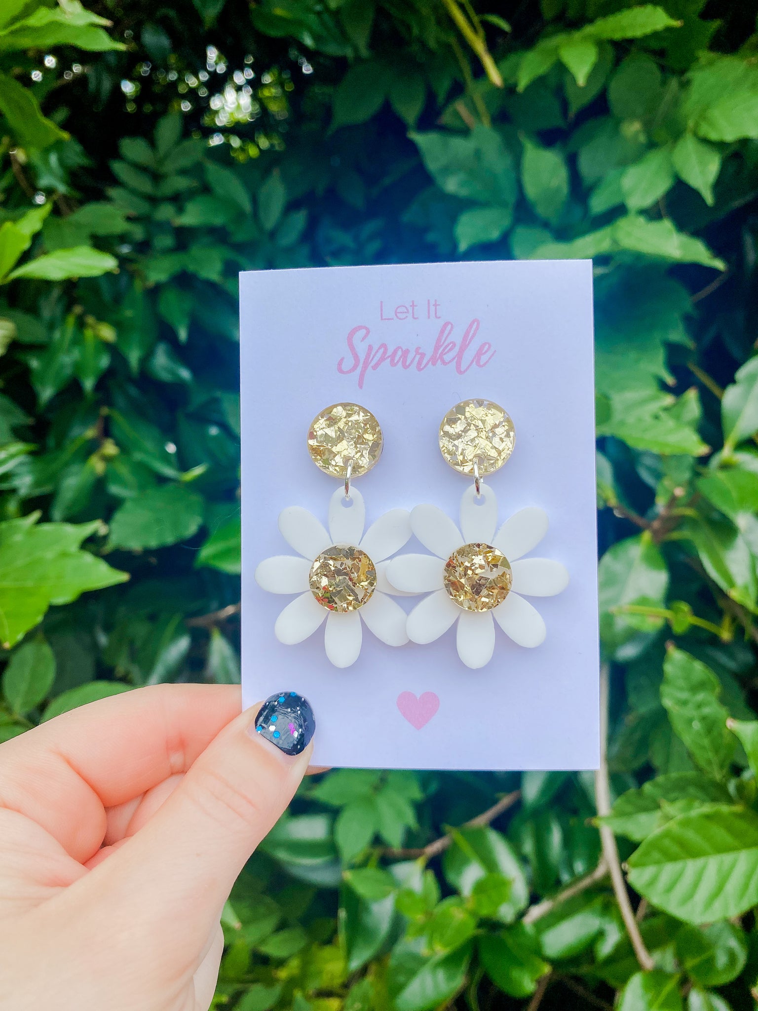 White Daisy Dangles