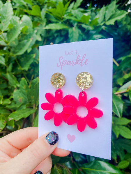 Pink/Purple Daisy Dangles