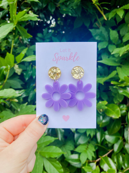 Pink/Purple Daisy Dangles