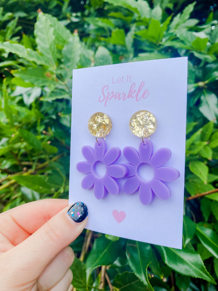 Pink/Purple Daisy Dangles
