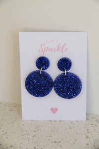 Resin Circle Dangles DARK BLUE