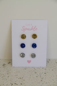 Resin Stud Pack - Gold/Dark Blue/Silver