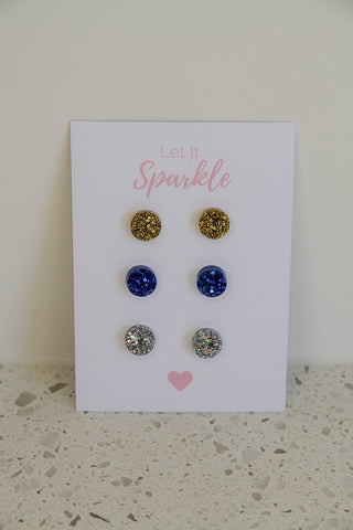 Resin Stud Pack - Gold/Dark Blue/Silver