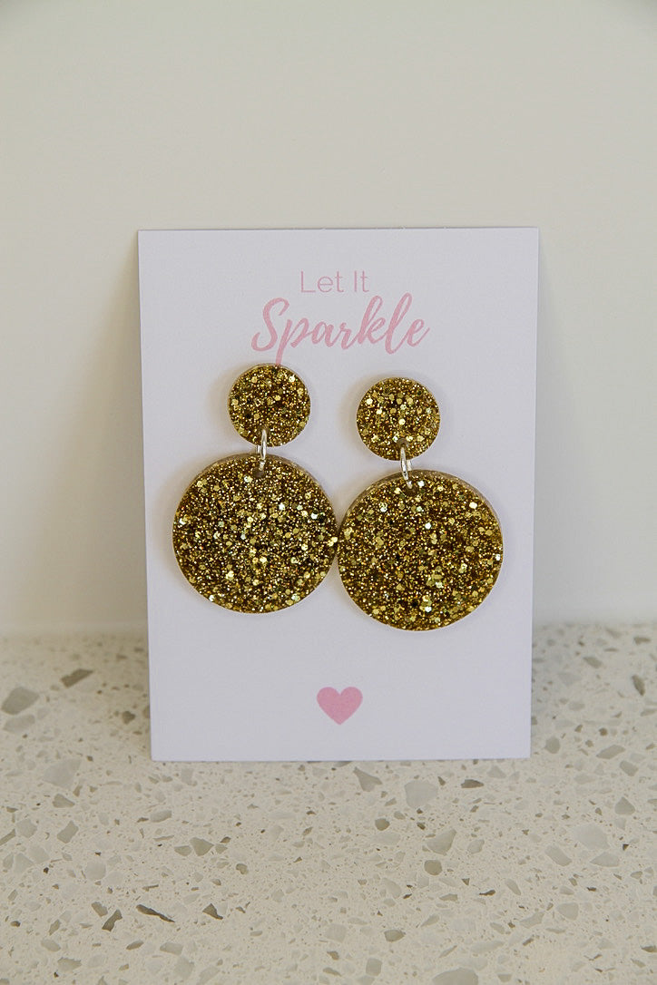 Resin Circle Dangles GOLD