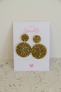 Resin Circle Dangles GOLD