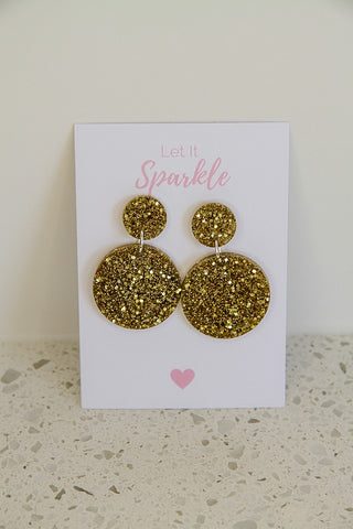 Resin Circle Dangles GOLD
