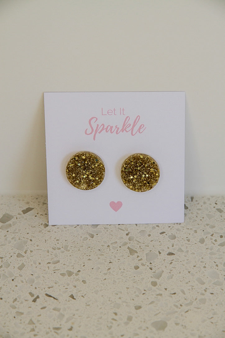 Resin Large Circle Stud GOLD