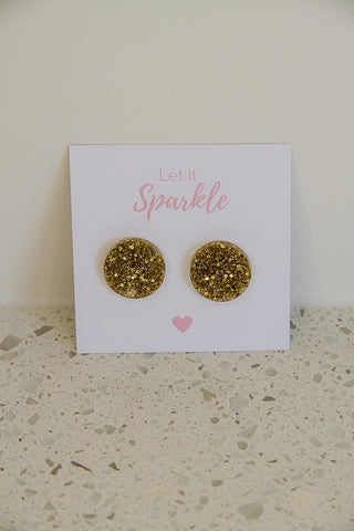 Resin Large Circle Stud GOLD