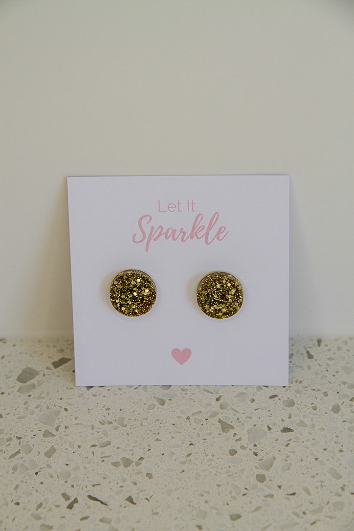 Resin Midi Circle Studs GOLD