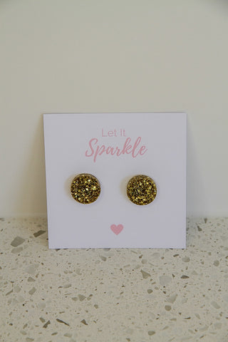 Resin Midi Circle Studs GOLD