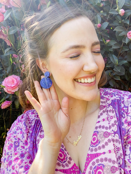 Resin Circle Dangles DARK BLUE