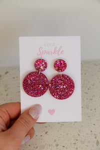 Resin Circle Dangles PINK