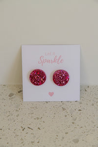 Resin Large Circle Studs PINK