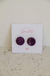 Resin Large Circle Studs PURPLE