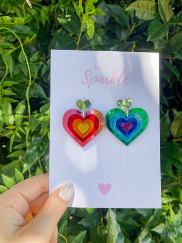 Rainbow Heart Dangles