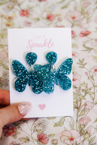 Resin Butterfly Dangles TURQUOISE